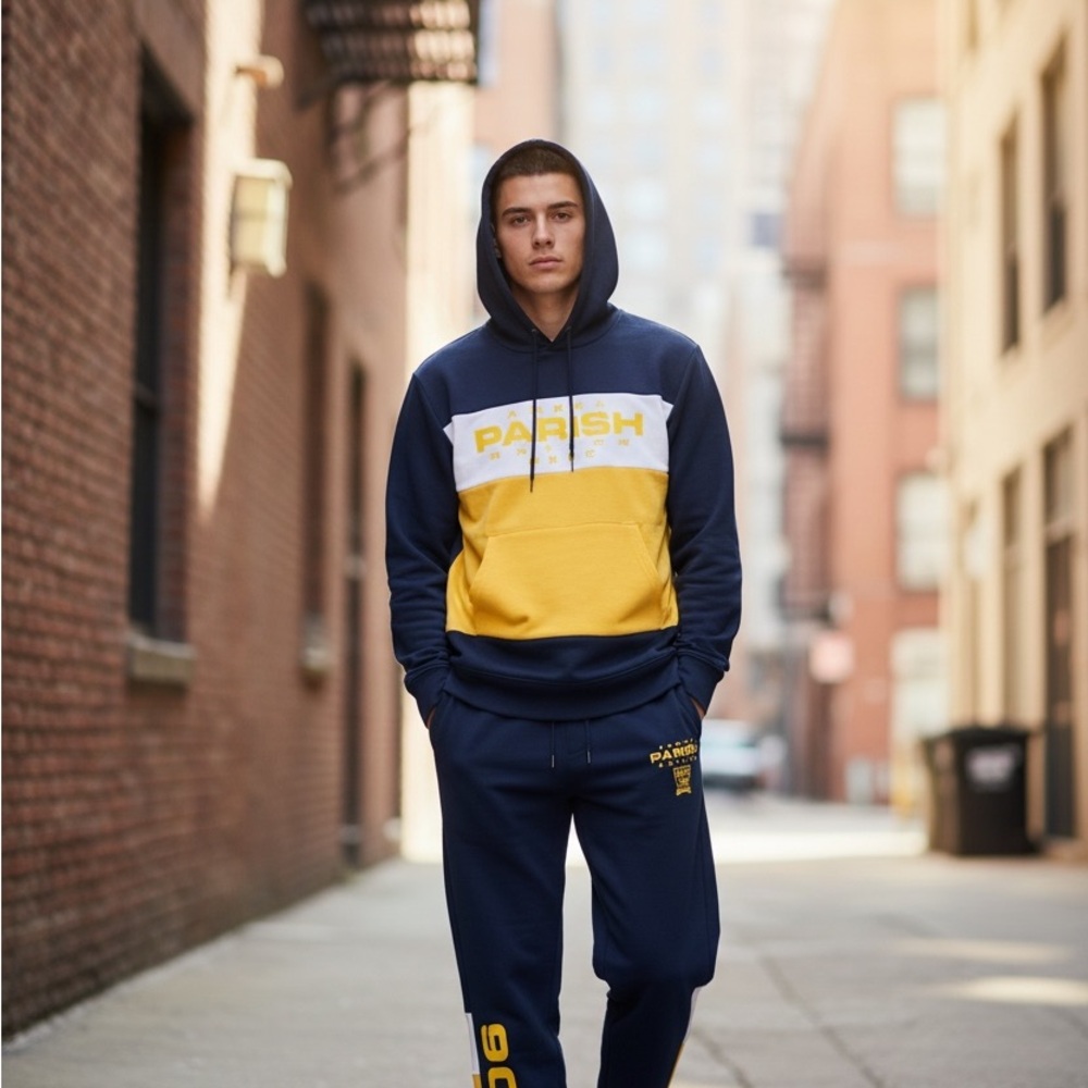 Parish Nation Men's Navy and Yellow Joggers